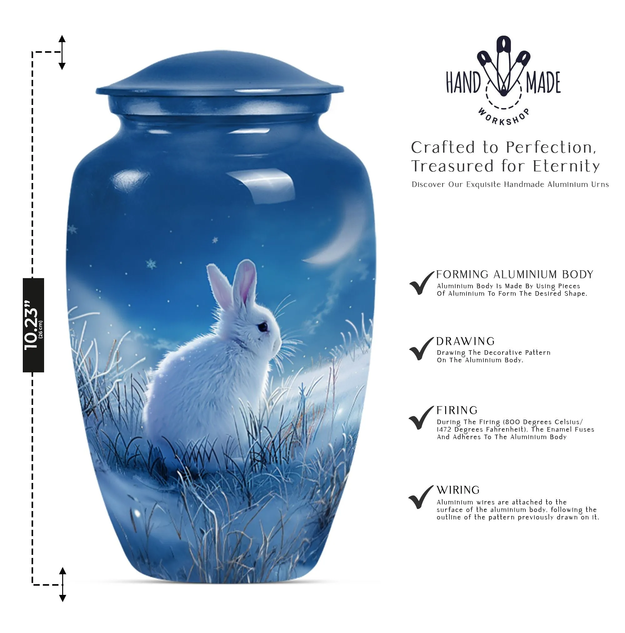 White Bunny Moon – Peaceful Cremation Keepsake Urn For Loved Ones