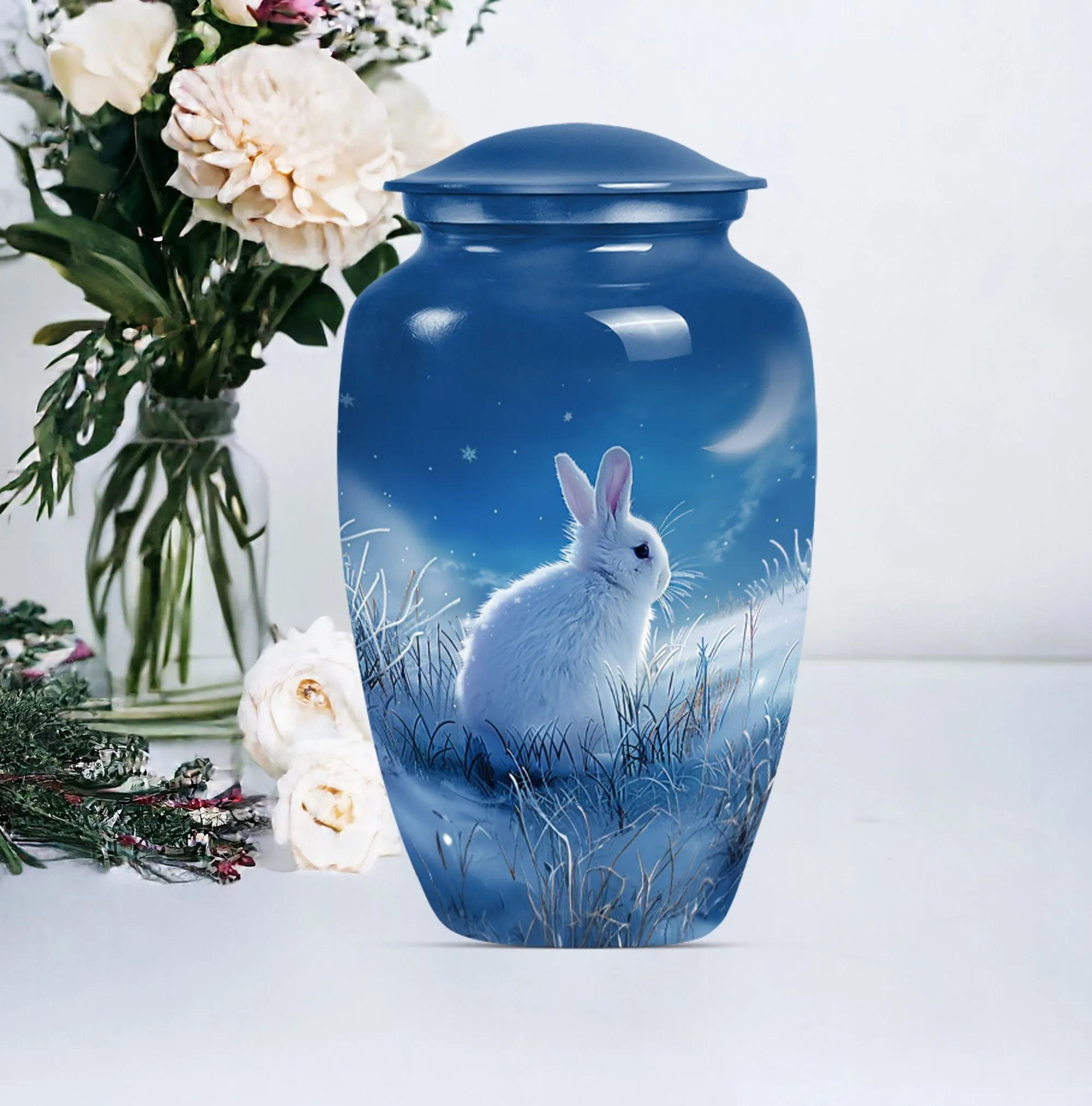 White Bunny Moon – Peaceful Cremation Keepsake Urn For Loved Ones
