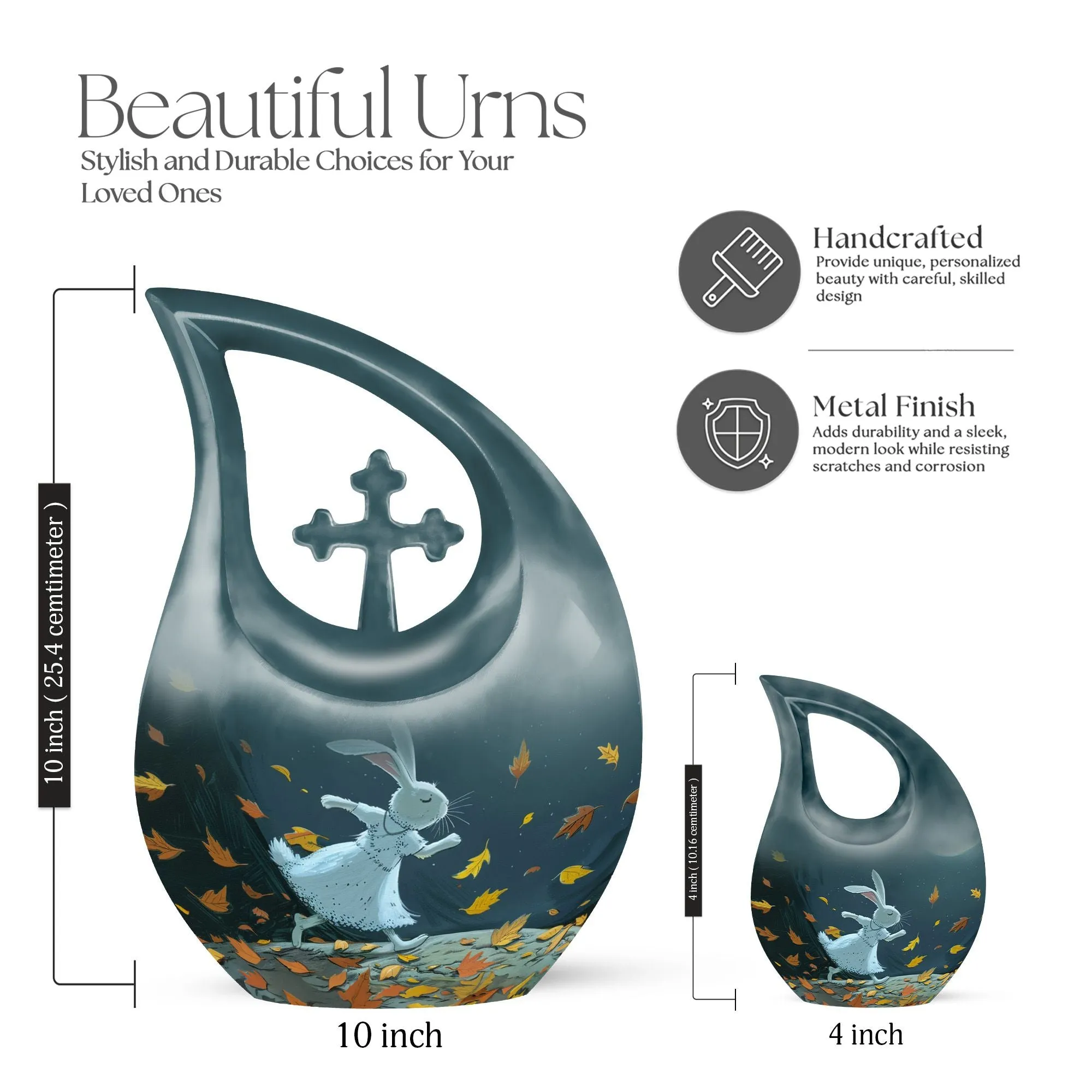 White Bunny Moon Tribute - An Elegant Memorial Urn for Dad