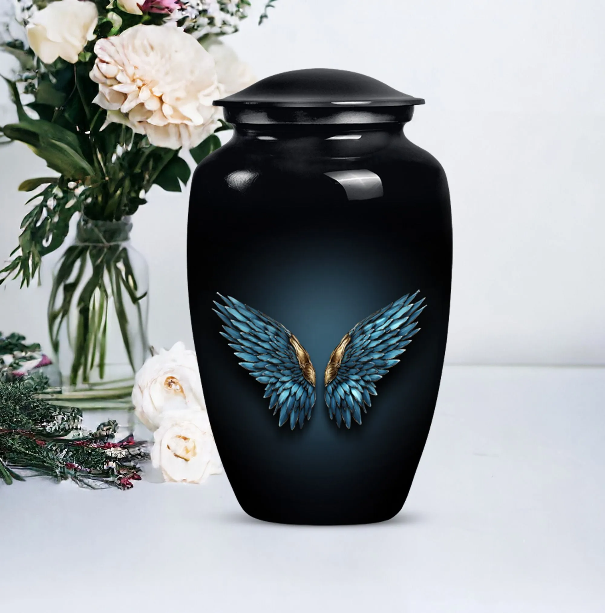 Wings Blue Eternity: Cherished Memorial Urn for Unique Personalization
