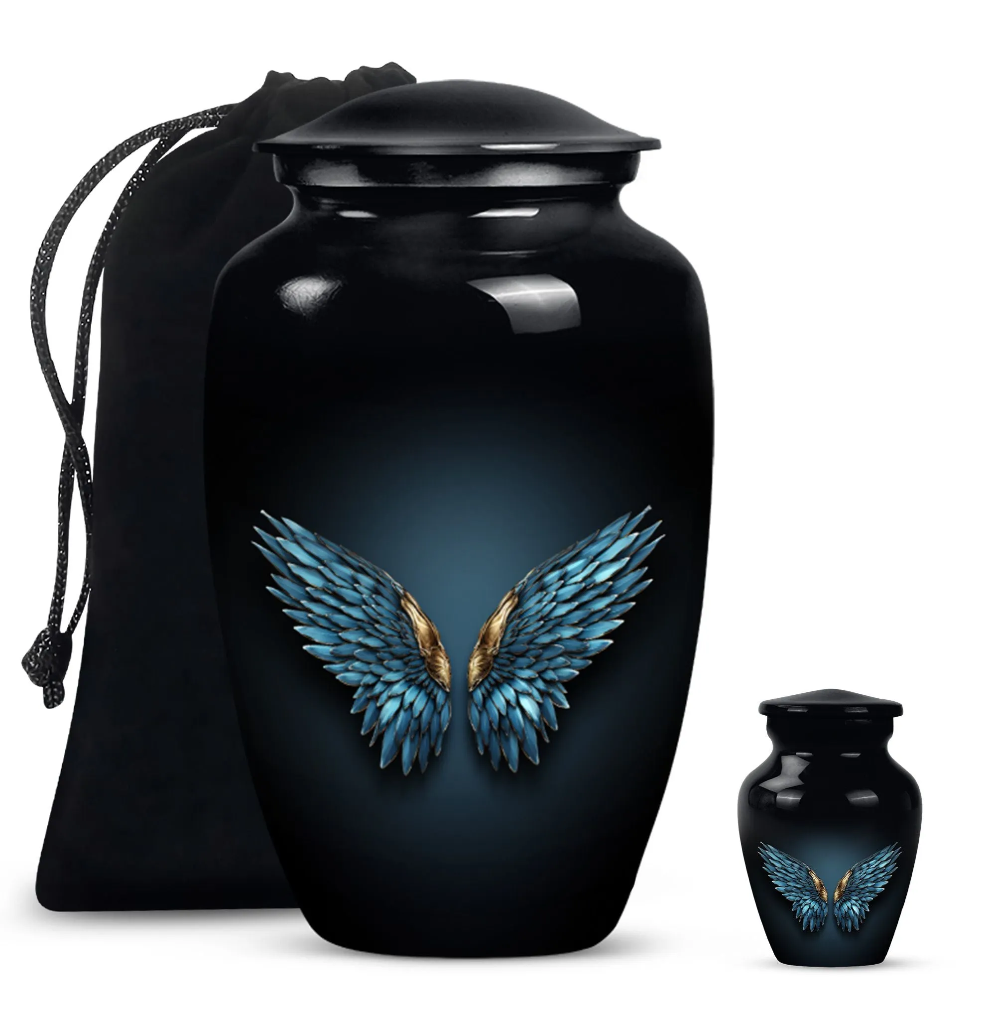 Wings Blue Eternity: Cherished Memorial Urn for Unique Personalization