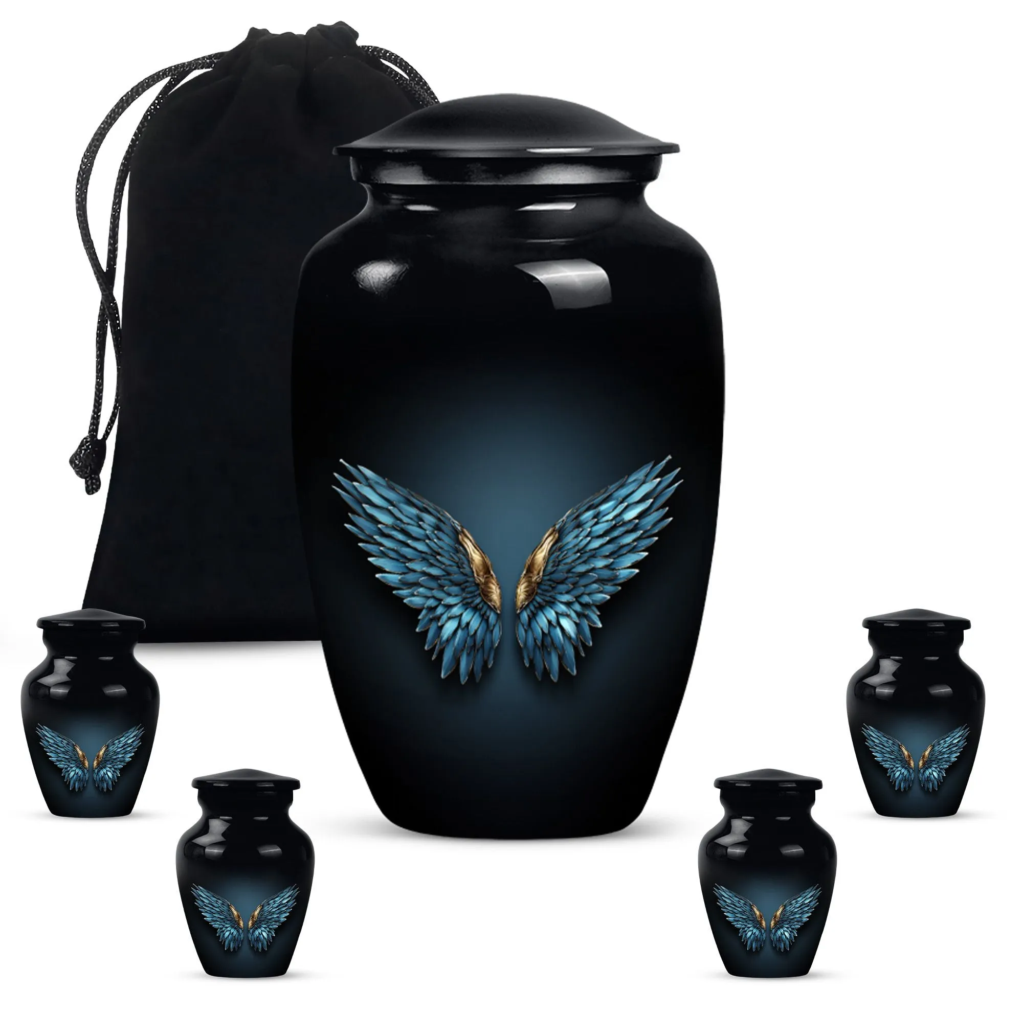 Wings Blue Eternity: Cherished Memorial Urn for Unique Personalization