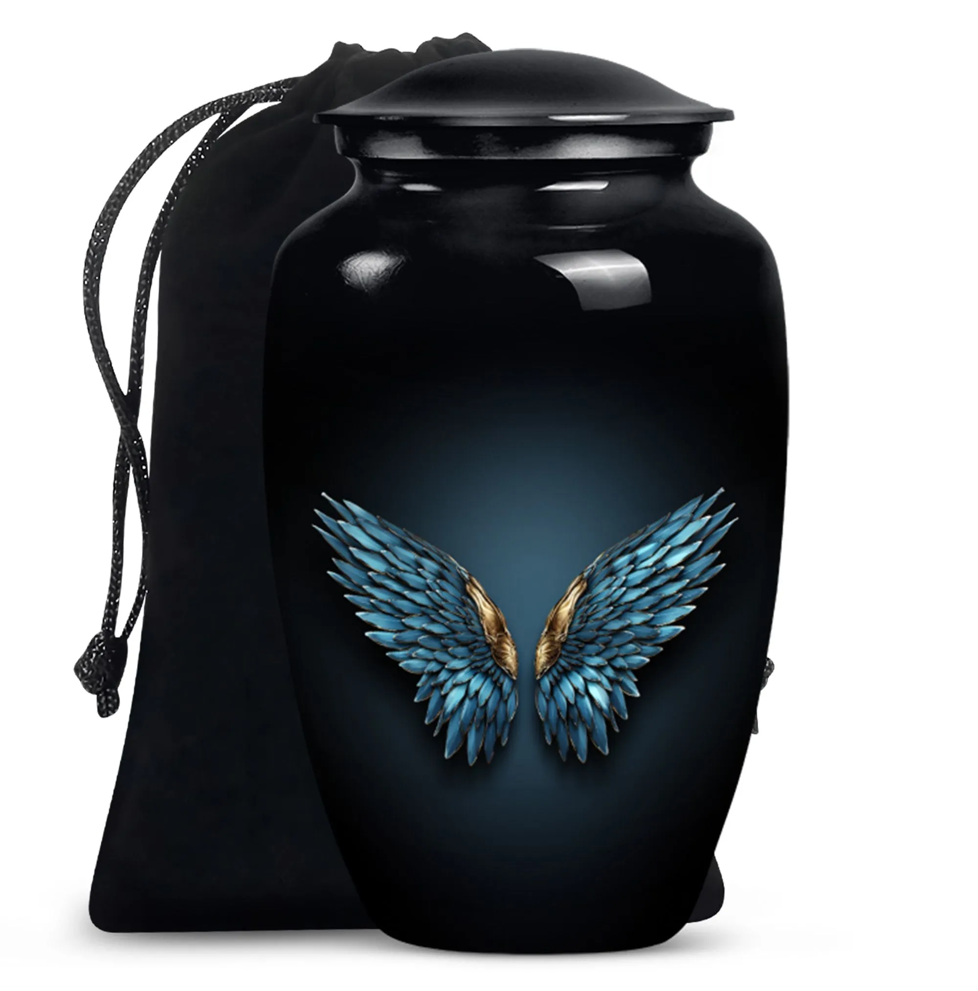 Wings Blue Eternity: Cherished Memorial Urn for Unique Personalization