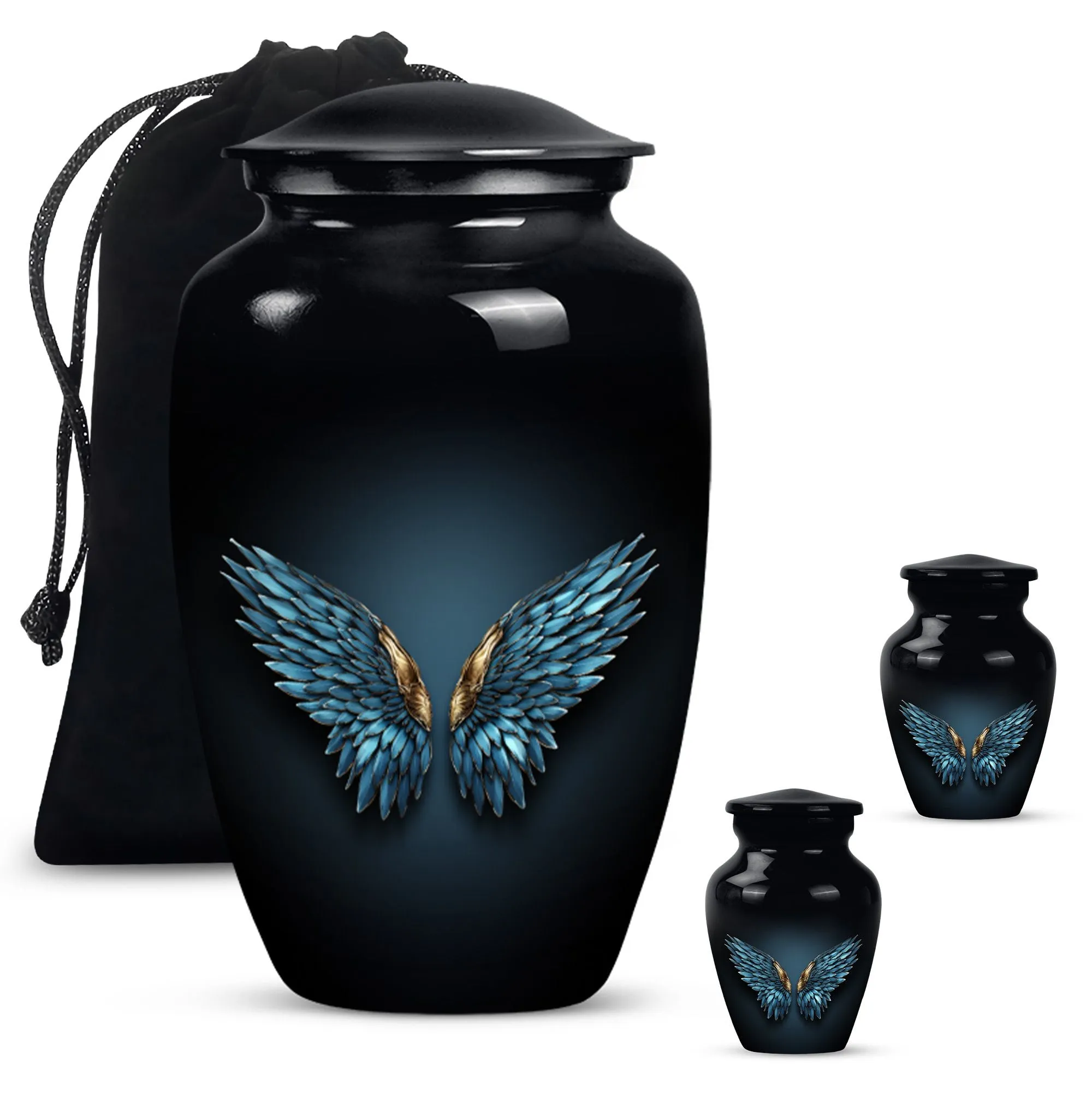 Wings Blue Eternity: Cherished Memorial Urn for Unique Personalization