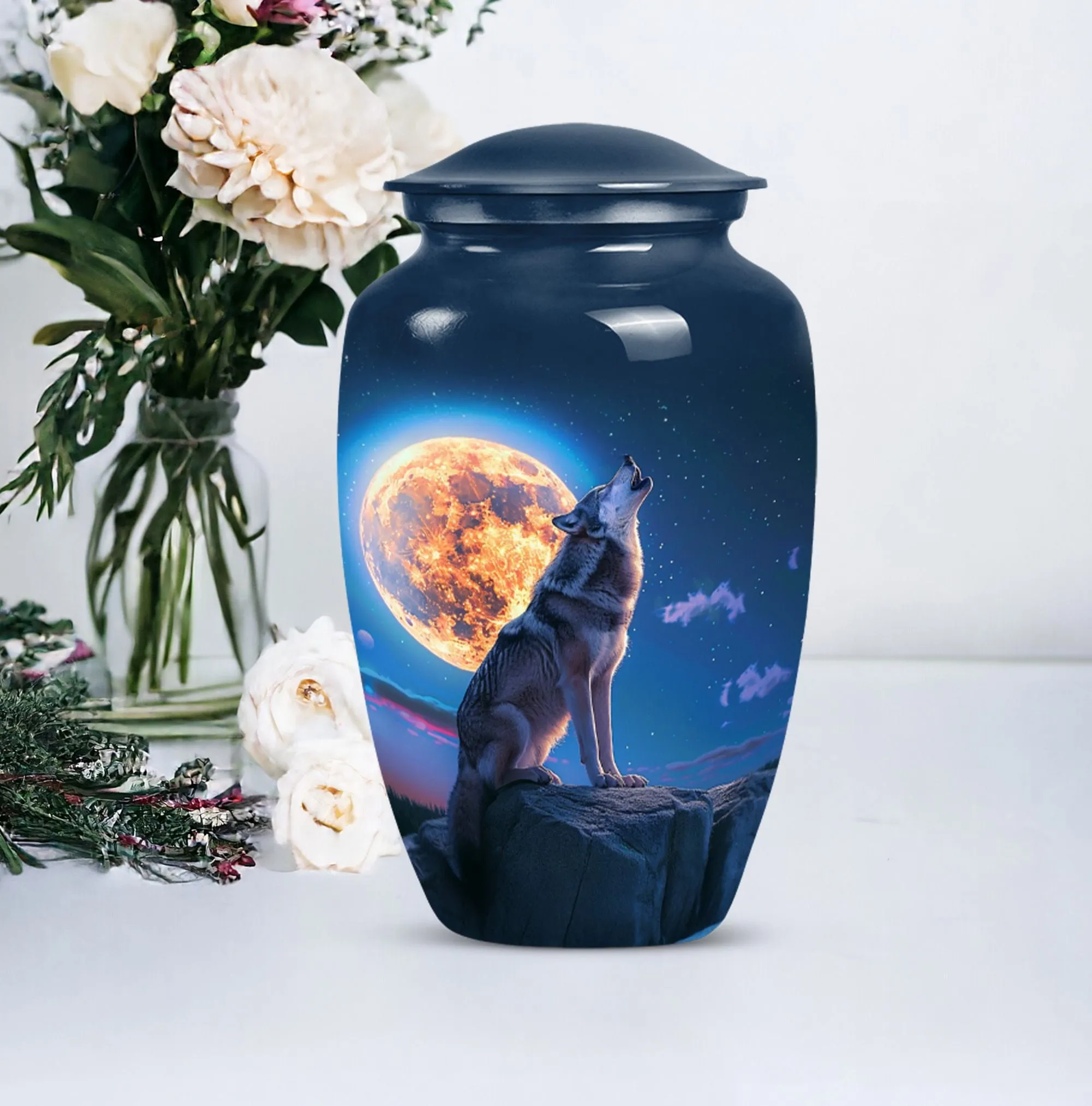 Wolf Howling : Commemorative Women's Cremation Keepsake