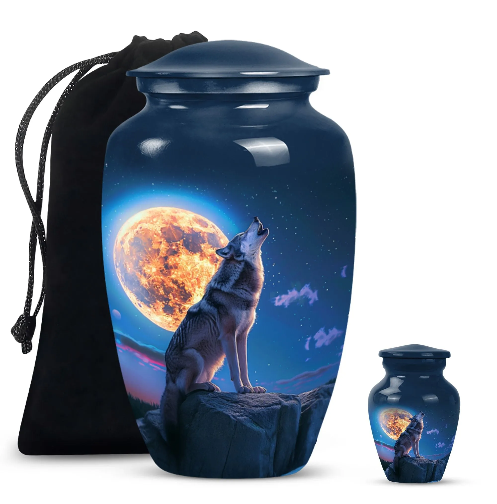 Wolf Howling : Commemorative Women's Cremation Keepsake