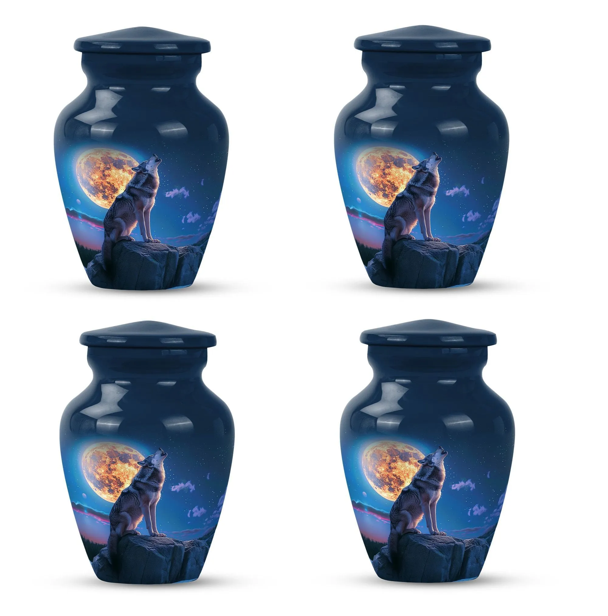 Wolf Howling : Commemorative Women's Cremation Keepsake
