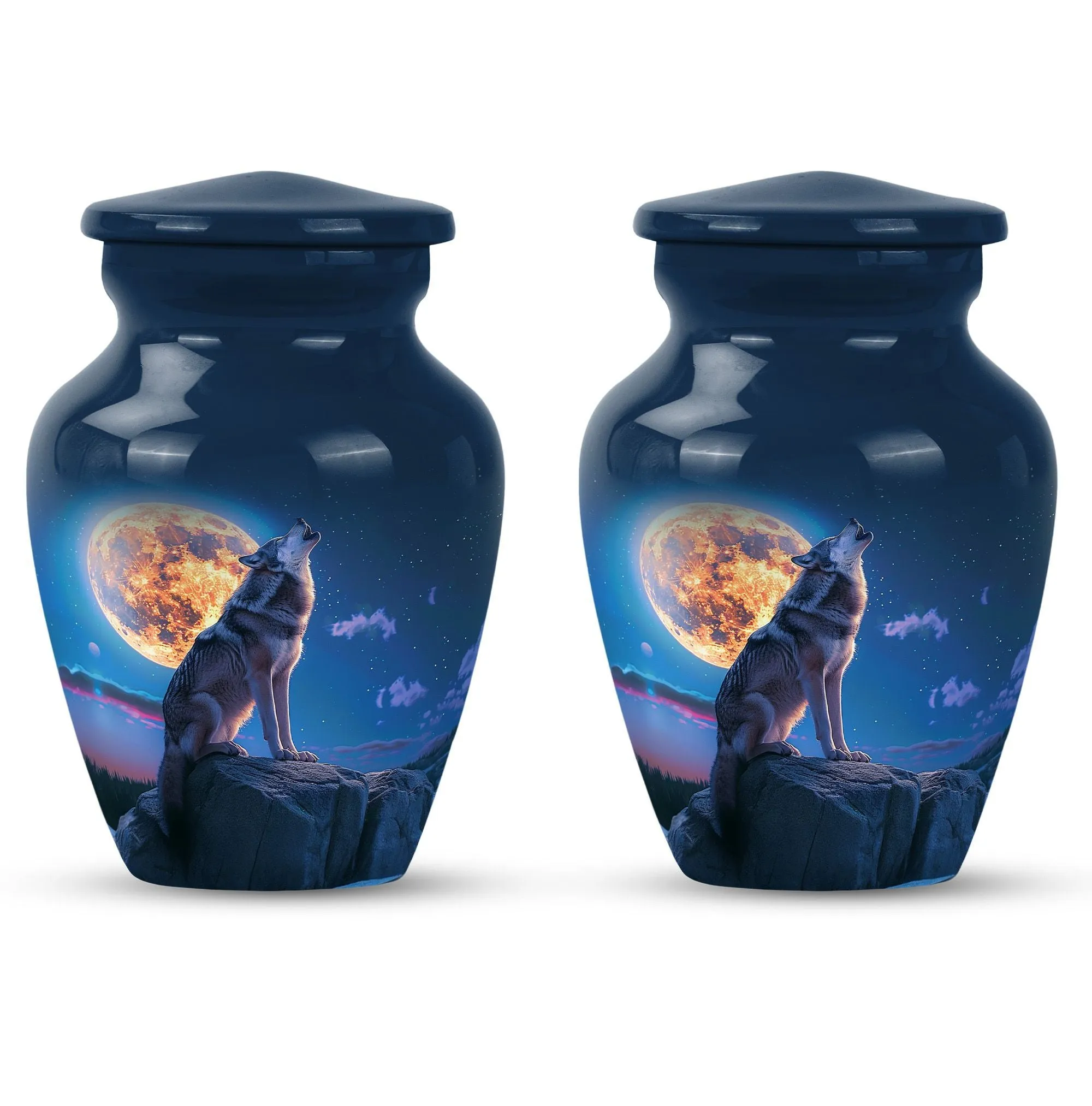 Wolf Howling : Commemorative Women's Cremation Keepsake