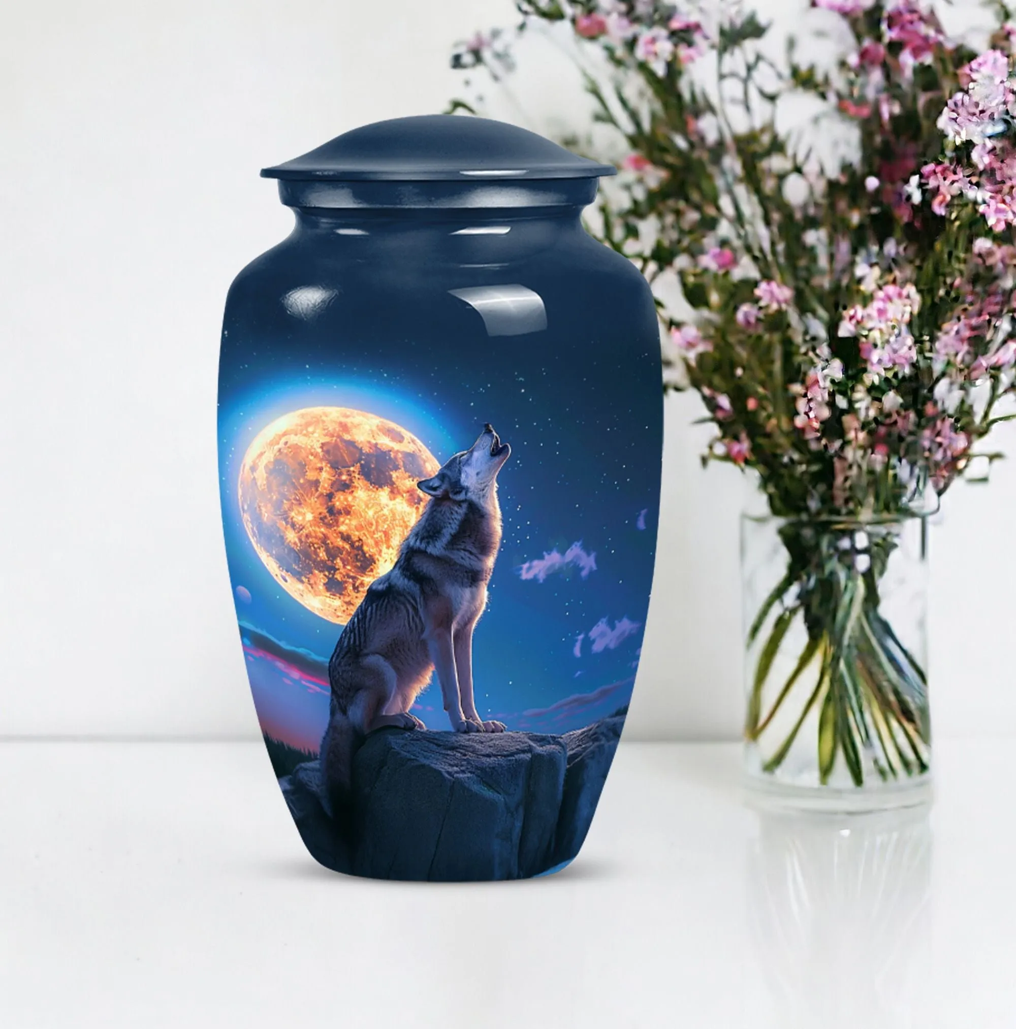 Wolf Howling : Commemorative Women's Cremation Keepsake