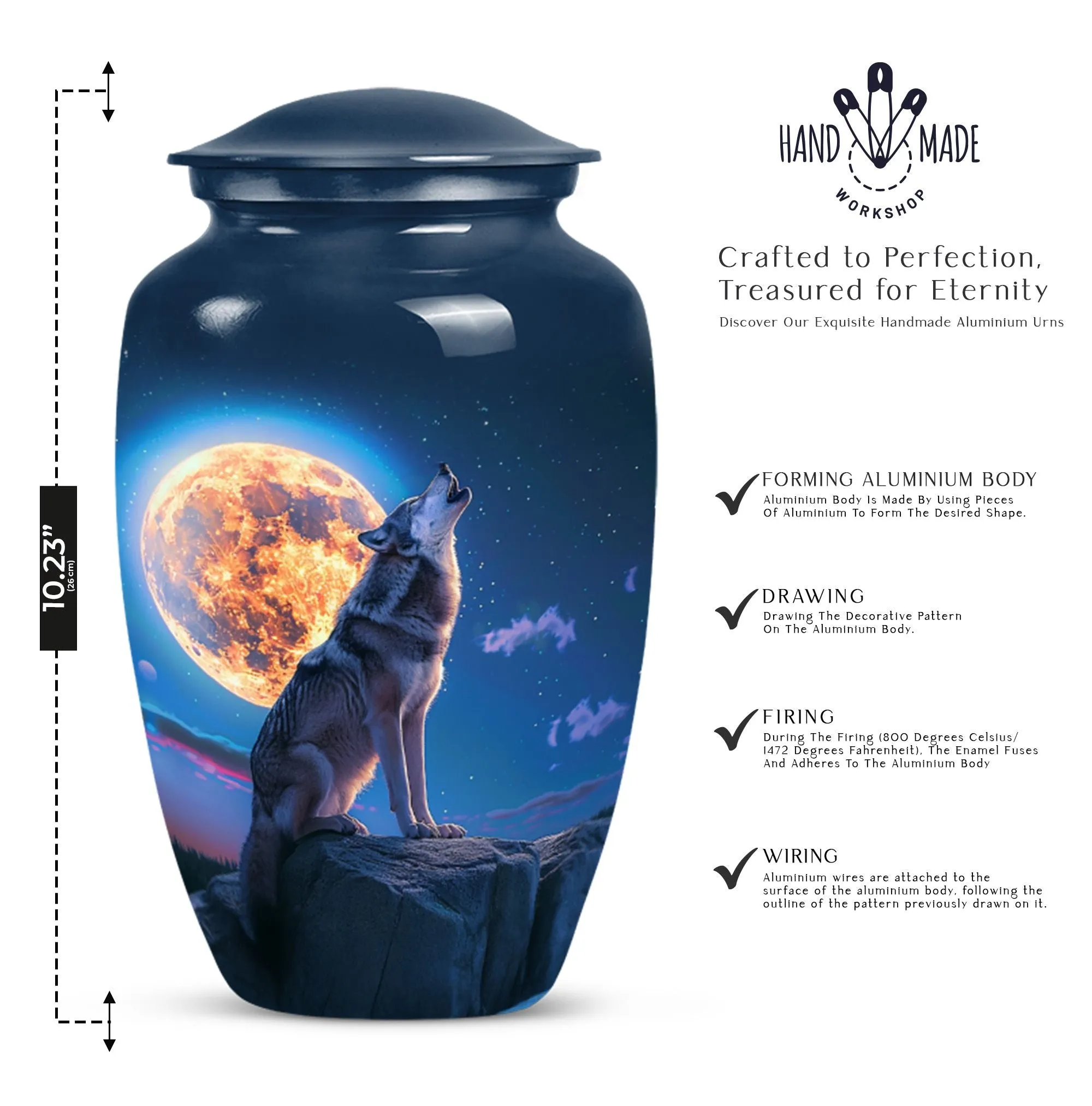 Wolf Howling : Commemorative Women's Cremation Keepsake