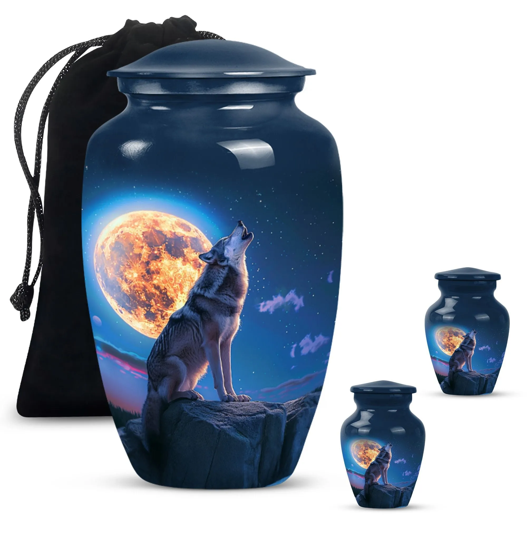 Wolf Howling : Commemorative Women's Cremation Keepsake