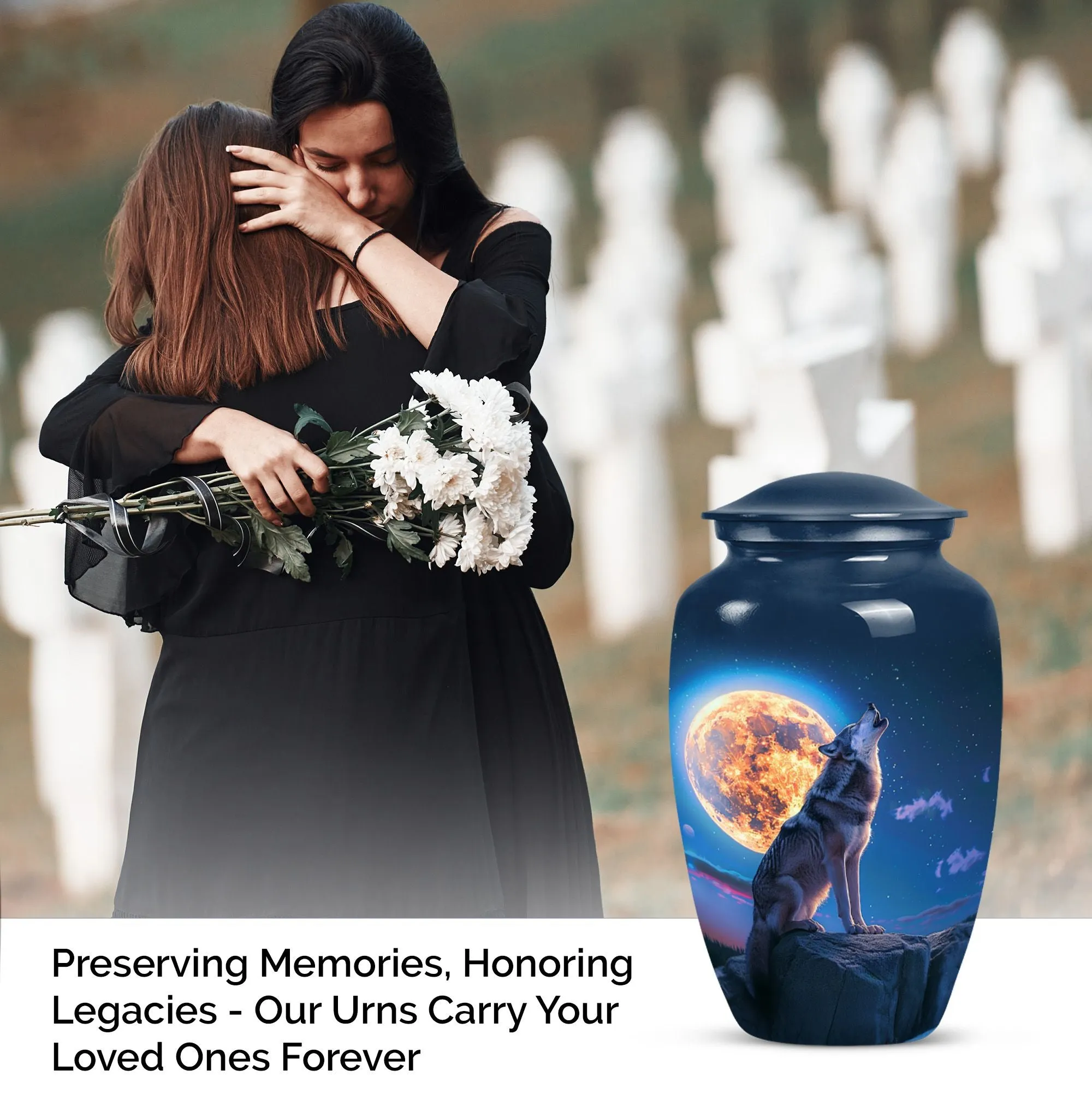 Wolf Howling : Commemorative Women's Cremation Keepsake