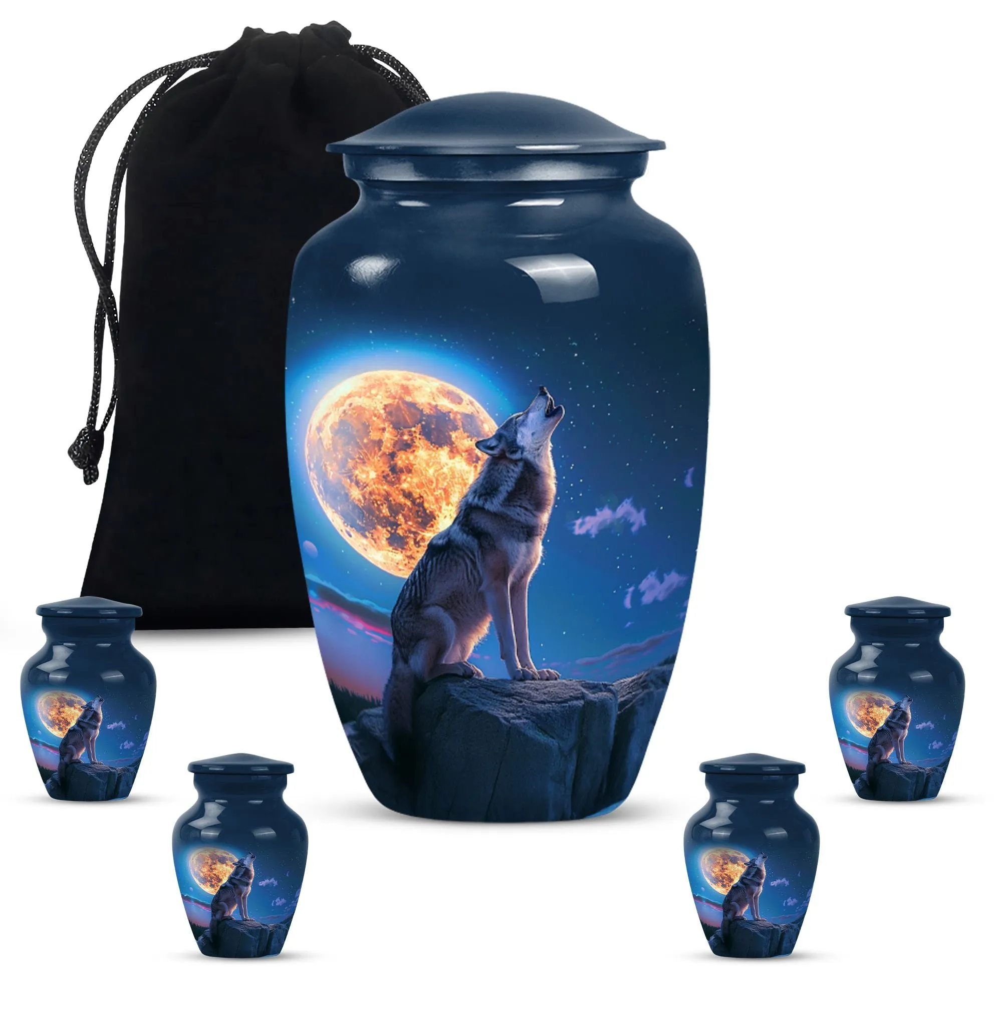 Wolf Howling : Commemorative Women's Cremation Keepsake