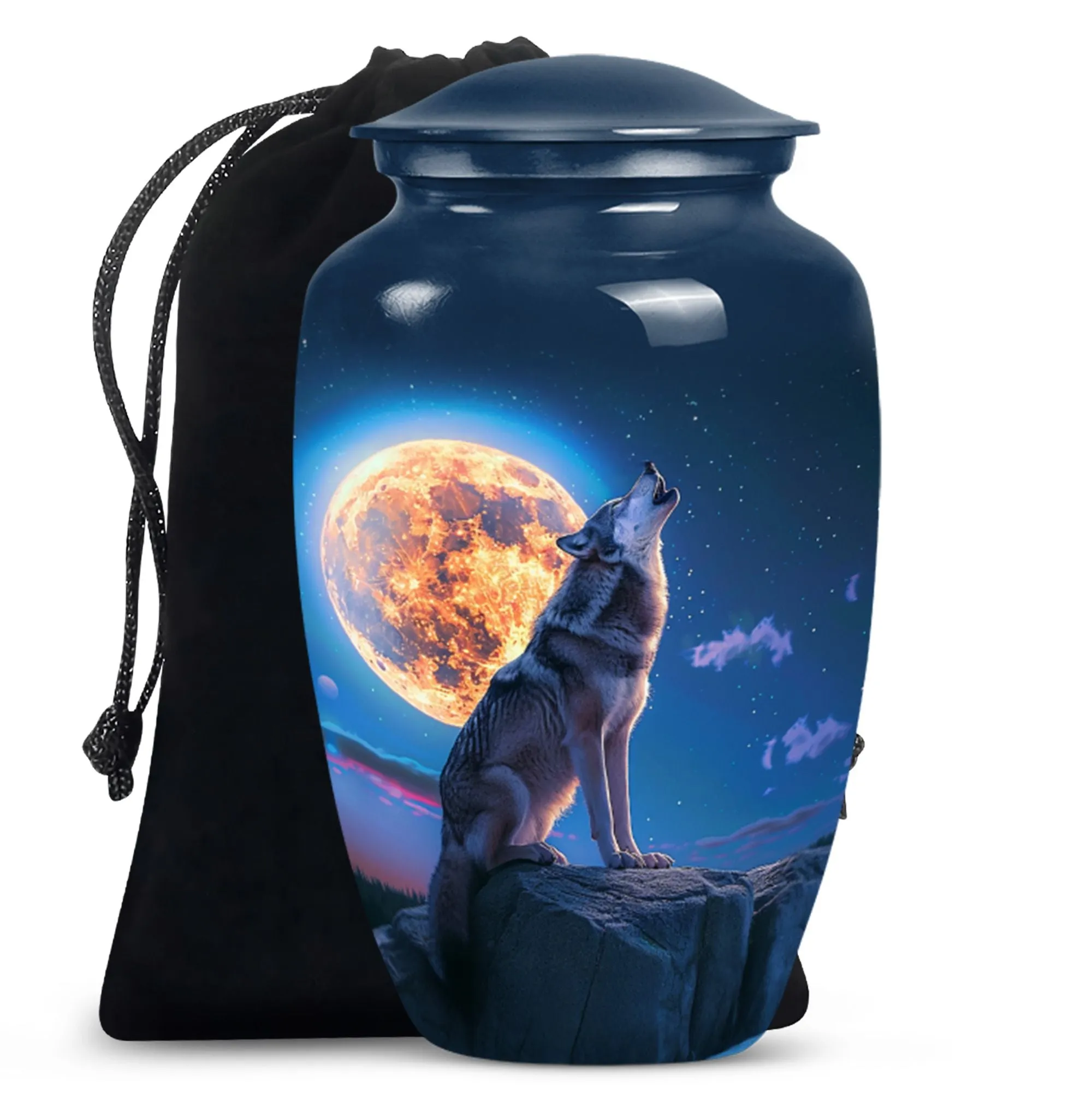 Wolf Howling : Commemorative Women's Cremation Keepsake