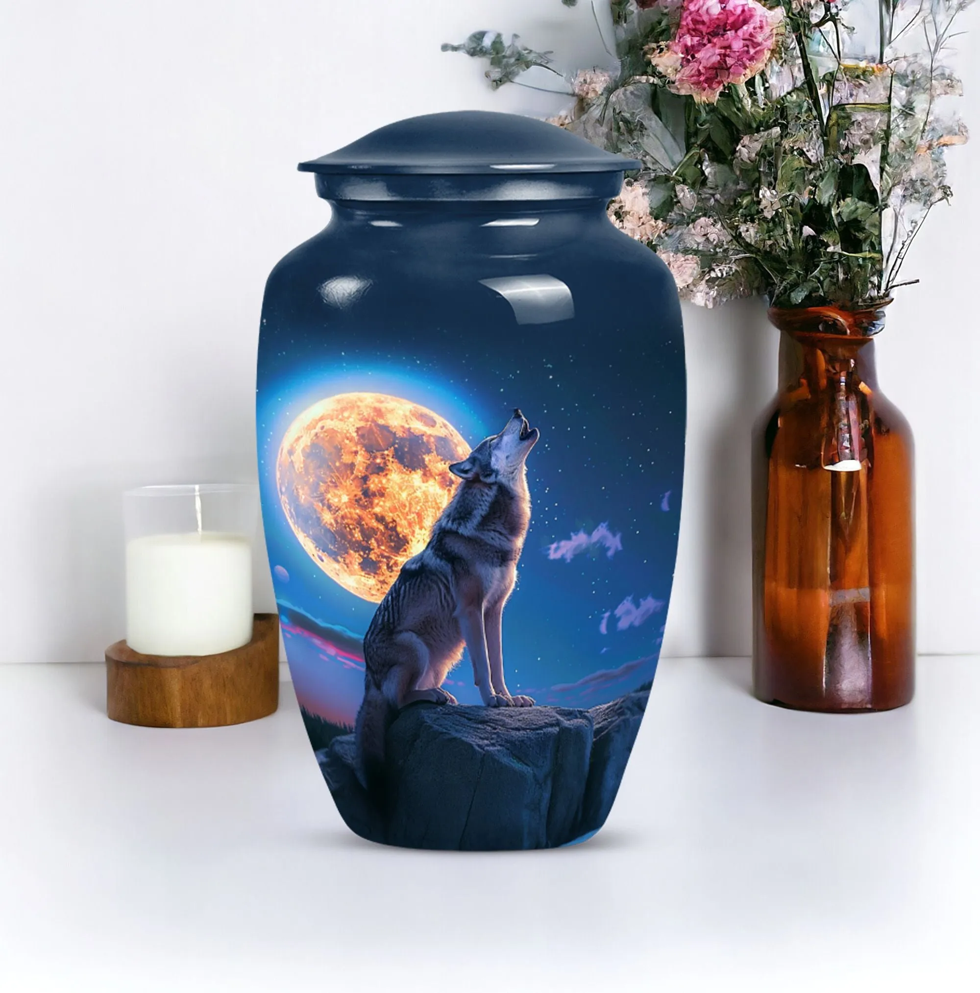 Wolf Howling : Commemorative Women's Cremation Keepsake