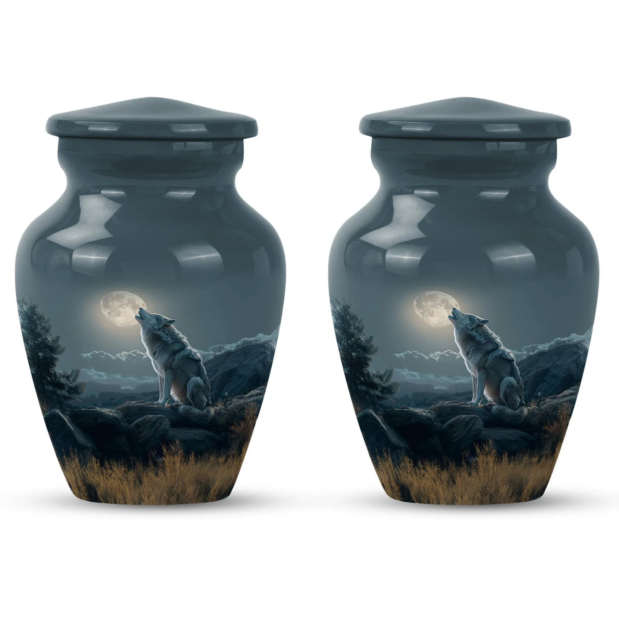 Wolf Howling Cremation Urn for Ashes -Container For Human Remains