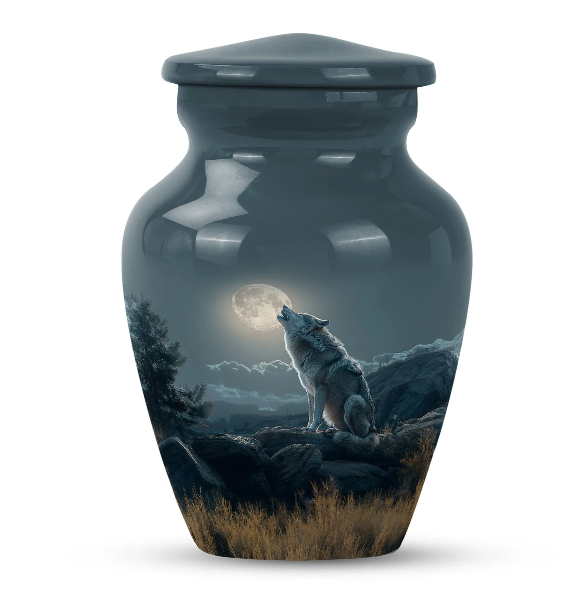 Wolf Howling Cremation Urn for Ashes -Container For Human Remains