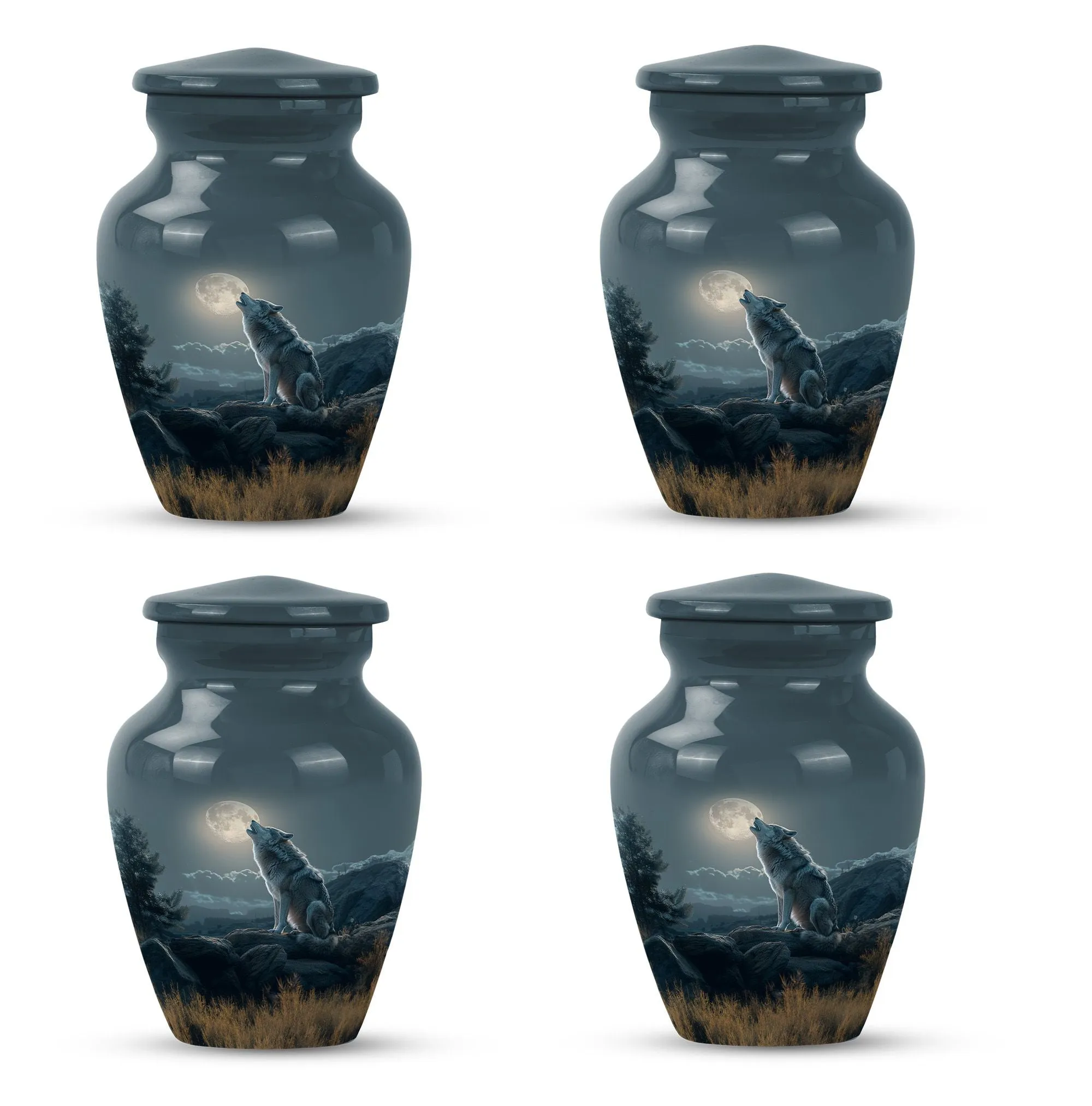 Wolf Howling Cremation Urn for Ashes -Container For Human Remains