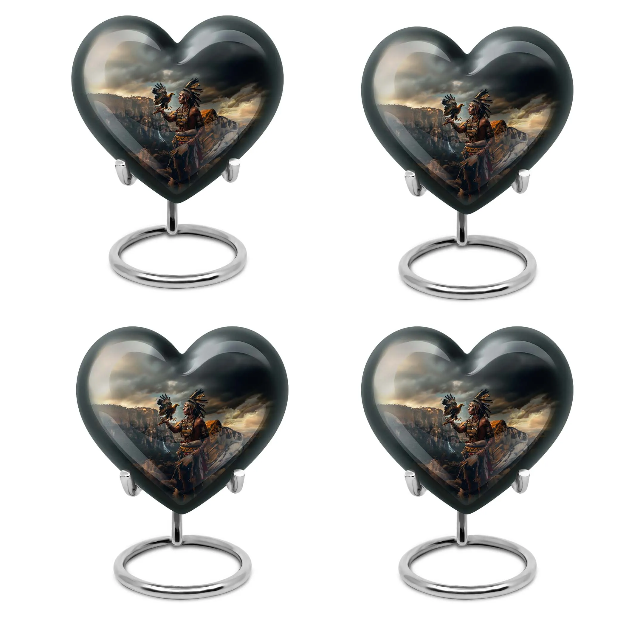 Wolf Howling Tribe Man Urn - An Honourable Memorial for Your Beloved Dad