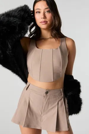 Zip Back Cropped Corset Tank