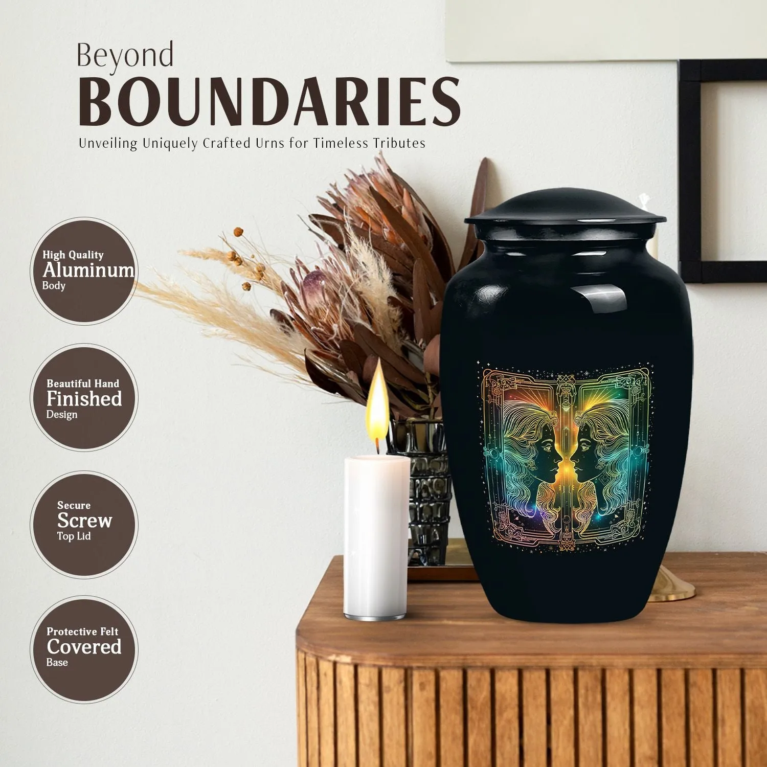 Zodiac Urn - Personalized Funeral Cremation Tribute for Women